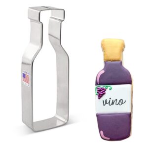 wine bottle cookie cutter, 5" made in usa by ann clark