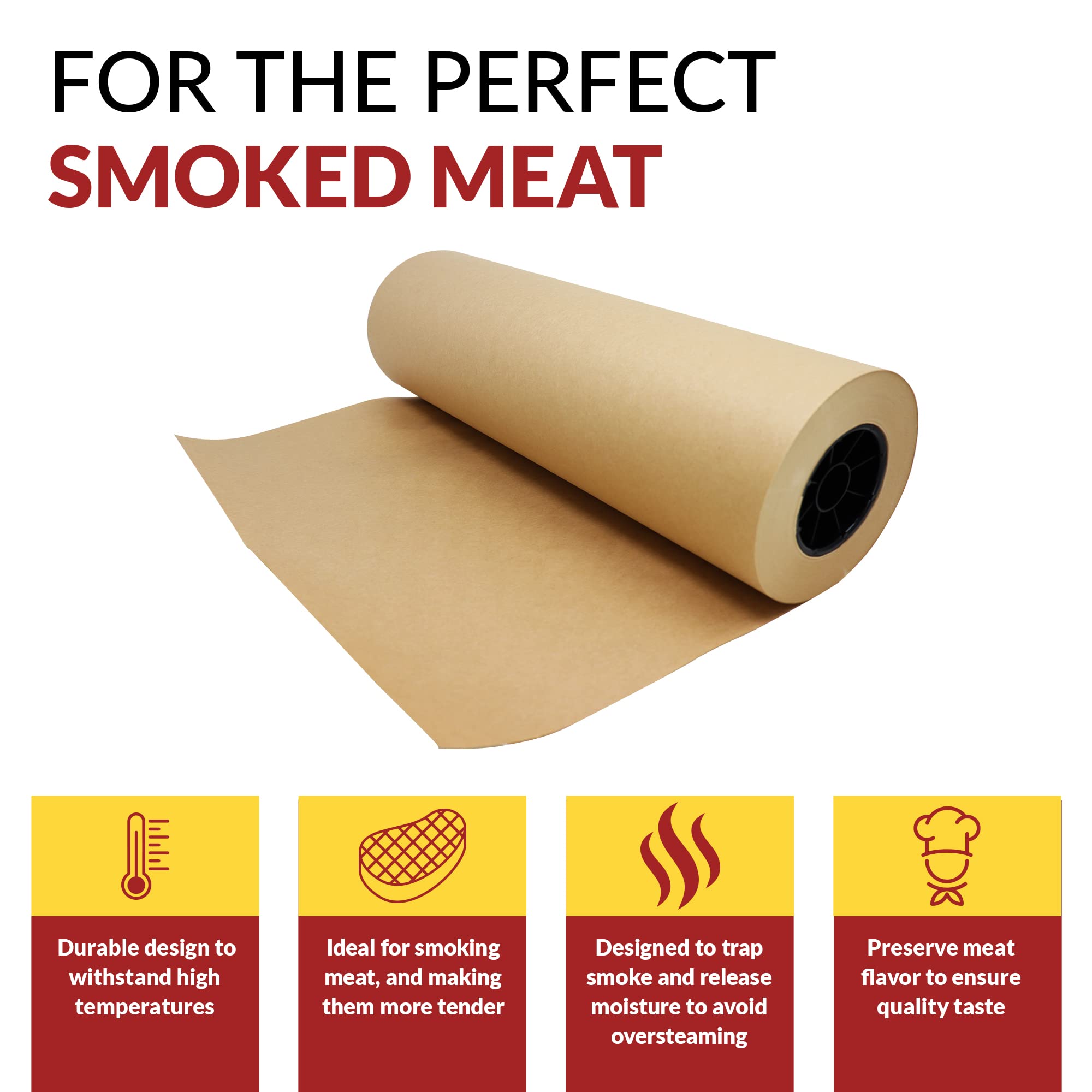 Made in USA | Bulk Value 17.25 in x 350 ft (4200 in) Reli. Brown Butcher Paper w/Dispenser Box | Serrated Cutting Blade | Food Grade Kraft Butcher Paper for Smoking Meat | Unwaxed, Meat Wrapping