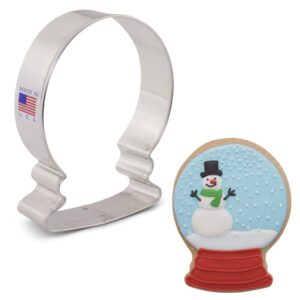 winter snow globe cookie cutter, 4" made in usa by ann clark