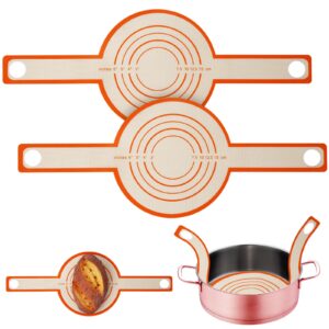 2pcs baking mat for dutch oven, silicone bread sling multifunctional baking mat for dutch oven reusable dutch oven liner with long handles
