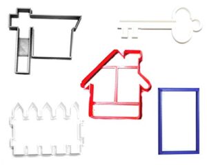housewarming new home real estate realtor set of 5 cookie cutters made in usa pr1360