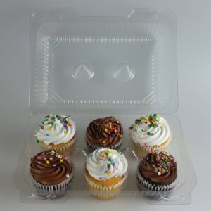 case of 50 6 Cupcake Boxes 6 cupcake containers plastic disposable 6 Pack Cupcake Containers 6 compartment cupcake containers half dozen cupcake containers 6 count 6 cupcake holder