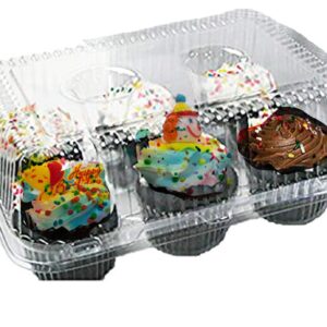 case of 50 6 Cupcake Boxes 6 cupcake containers plastic disposable 6 Pack Cupcake Containers 6 compartment cupcake containers half dozen cupcake containers 6 count 6 cupcake holder
