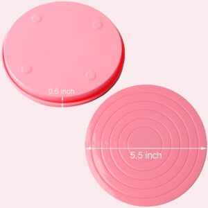 16 Pcs Cookie Decorating Kit Cookie Turntable Decorating Supplies with 2 Acrylic Cookie Turntable 6 Cookie Scribe Needle and 2 Silicone Mesh Mats 6 Cookie Decoration Brushes