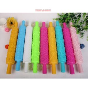 Kani Cake Decorating Embossed Rolling Pins, 12pcs Fondant Cake Paste Decorating Tool, Textured Non-Stick Designs and Patterned, Ideal for Baking Fondant, Pizza, Cookies, Pastry