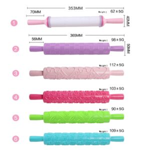 Kani Cake Decorating Embossed Rolling Pins, 12pcs Fondant Cake Paste Decorating Tool, Textured Non-Stick Designs and Patterned, Ideal for Baking Fondant, Pizza, Cookies, Pastry