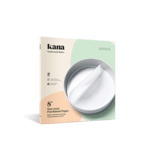 kana parchment paper baking circles - 100 pre-cut rounds 8 inch_ideal for baking cakes, pastries & cheesecakes - suitable for tortilla press