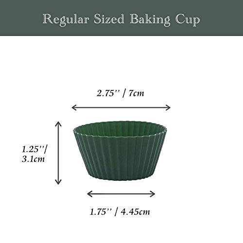 TeaRoo Silicone Baking Cups, Reusable 12 Pack Cupcake Liners Muffin Cups Nonstick Standard Size Cupcake Holder Molds Muffins Cup Molds