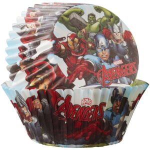 wilton 50 count marvel avengers baking cups, multicolor