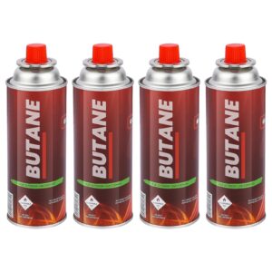 pack of 4 butane fuel cylinders| 8oz butane canisters for portable stove | butane torch replacement canisters