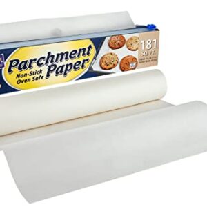 Nicole Home Collection Parchment Paper Roll 181 Square Feet, Non-Stick, Oven Safe