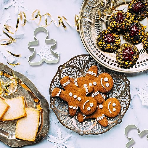 Bilipala 6 Pieces Metal Gingerbread Man Cookie Cutter Christmas Lebkuchen Cookie Molds