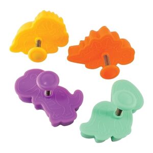 R & M International Dinosaur Cookie, Set of 4 Stamper, one size, Colors may vary