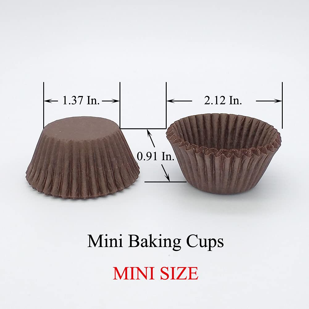 Huaswan Coffee Cupcake Liners Mini Greaseproof Paper Baking Cups, 150-Count