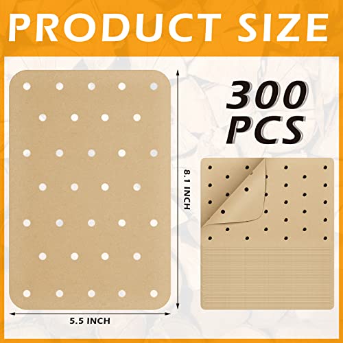 300 Pcs Air Fryer Accessories for Ninja Foodi Dual Air Fryer, Air Fryer Parchment Paper,Air Fryer Paper Liners & High Temperature Resistant for Ninja DZ201 Foodi 6-in-1 8-qt.2-Basket