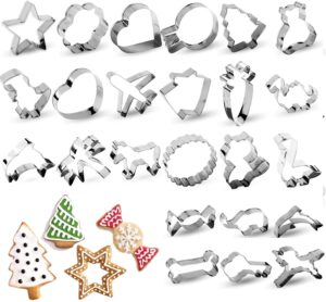 24 pack cookie cutters, ruckae cookie cutters set, biscuit mould, diy baking cake craft pastry bakeware decoration