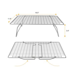 SafBbcue 3 Tier Cooling Rack with Baking Sheet Pan for Cookies Cakes Pies, Cake Layers, Finger Foods 304 Stainless Steel Oven and Dishwasher Safe