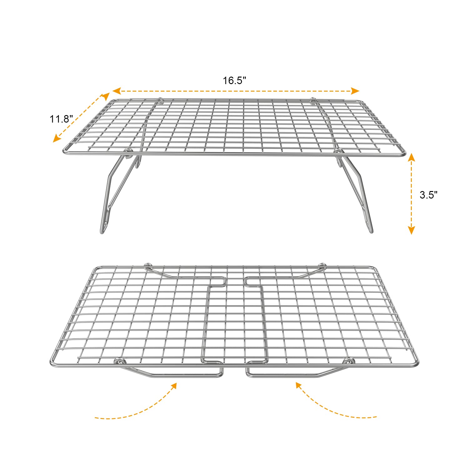 SafBbcue 3 Tier Cooling Rack with Baking Sheet Pan for Cookies Cakes Pies, Cake Layers, Finger Foods 304 Stainless Steel Oven and Dishwasher Safe