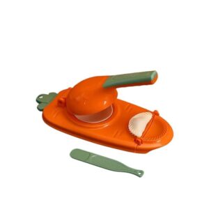 cornicione 2 in 1 portable dumpling maker,cookie press machine,multi-function diy manual dumpling press molds set,suitable for adults and children（orange）