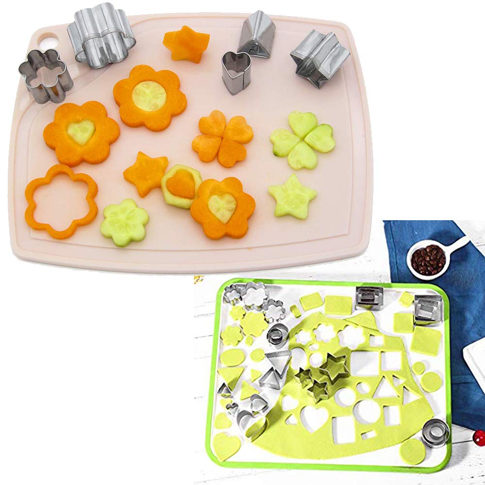 Mini Cookie Cutter Shapes Set - 24 Pieces Stainless Steel Metal Small Molds - Flower, Heart, Star, Geometric Shapes - Cut Fondant, Pastry, Mousse Cake and Clay (24pcs)