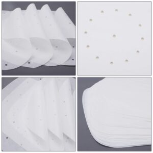 Beasea Air Fryer Parchment Paper 12 Inch, 200pcs White Air Fryer Filter Paper Square Perforated Parchment Paper Bamboo Steamer Papers for Air Fryer and Steaming Basket