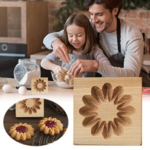 Wooden Cookie Biscuit Mold, 3D Baking Mold, Embossing Craft Decorating Baking Tool, Suitable for Halloween Thanksgiving Christmas Kitchen DIY (Shape D 10 * 10 * 2)