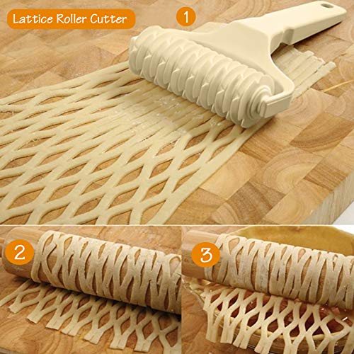 Lattice Roller Cutter, Pie Pizza Cookie Dough Roller Lattice Household Baking Pastry Tools(Plastic lattice cutter)