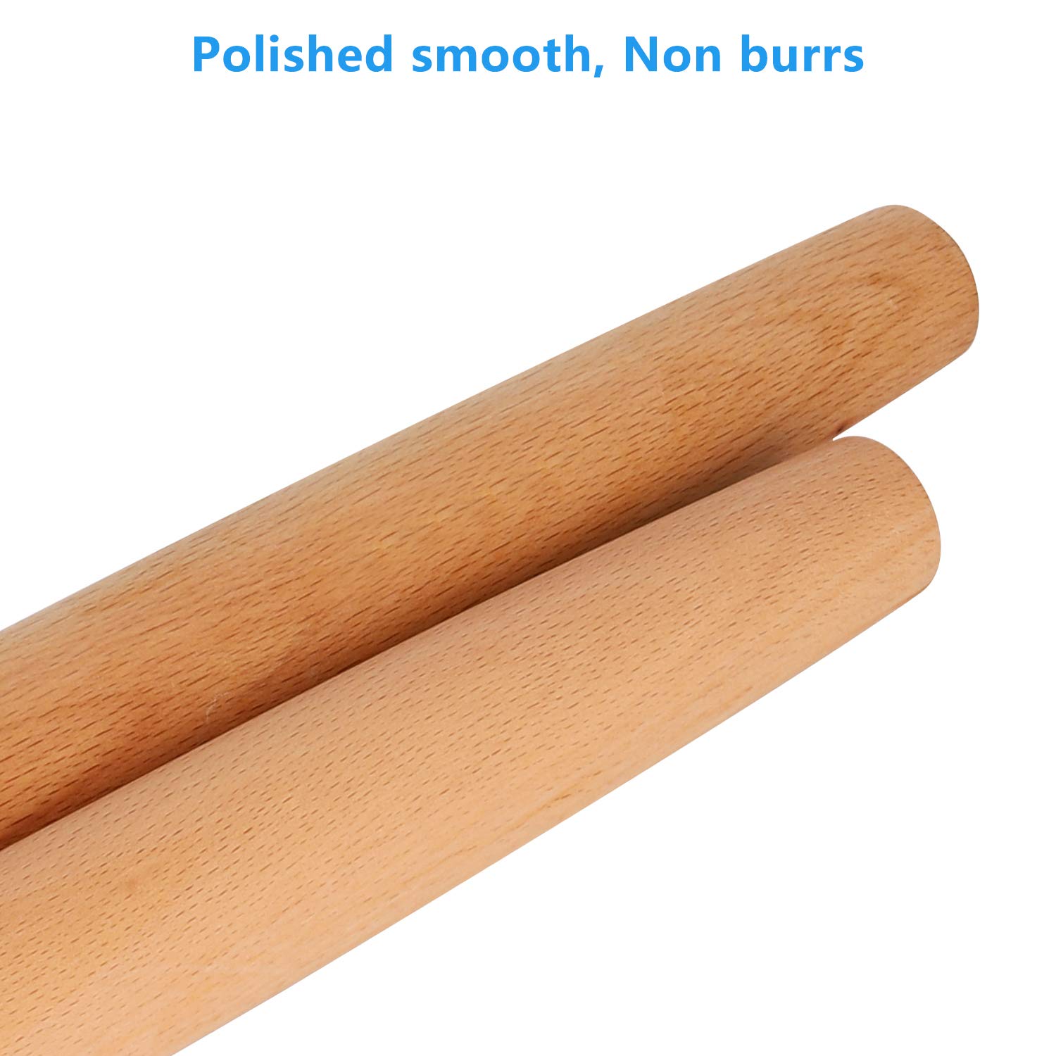 Dough Roller Wood Rolling Pin for Baking, 17-3/4 Inch by 1-1/4 Inch, Professional French Rolling Pins for Baking Pizza, Clay, Pasta, Cookies, Dumpling