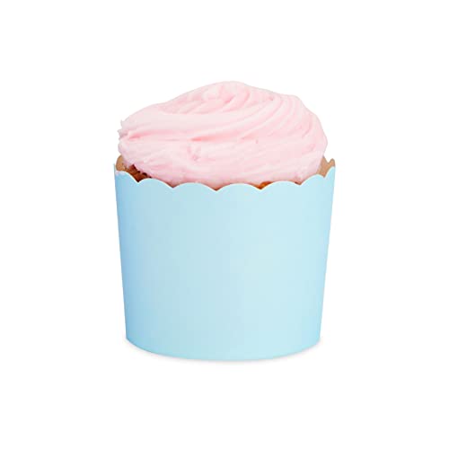 BLUE PANDA 48 Pack Pastel Cupcake Liners Wrappers, Rainbow Color Muffin Paper Baking Cup for Birthday Party