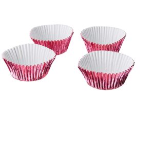 200 Pack Magenta Foil Cupcake Liners for Baking, Standard Size Metallic Cups for Muffins (2 x 1 In)