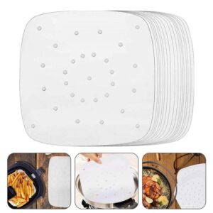 narfire 100pcs air fryer paper kitchen white square food cake paper mat pad