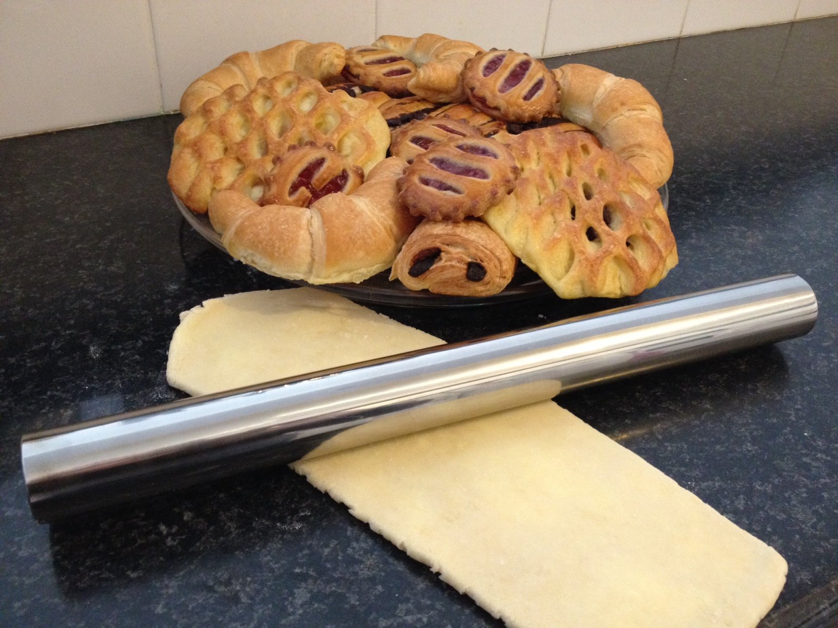 Checkered Chef Stainless Steel French Rolling Pin, Metal Rolling Pin for Baking, Pasta, Fondant, Cookies, Pizza and Dough. Dishwasher Safe.