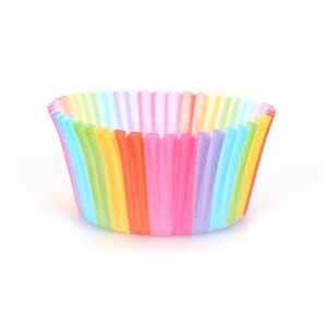 Cupcake Wrappers,100Pcs Rainbow Bright Standard Baking Cups Cupcake Liner Cupcake Paper Baking Cup Muffin Cases Cake