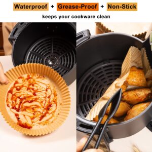 MadMedic Air Fryer Liners Disposable 6 in 8 in 9 in Air Fryer Paper Liner 7.9 Inch Rounded Nonstick Parchment Paper Oil Proof Air Fryer Paper Liners for 4Qt to 8 Qt Ninja Air Fryer AF101 AF150 AF161