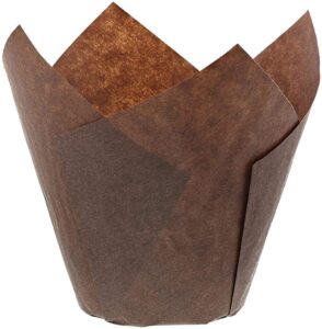 royal brown tulip style baking cups, small, case of 2000