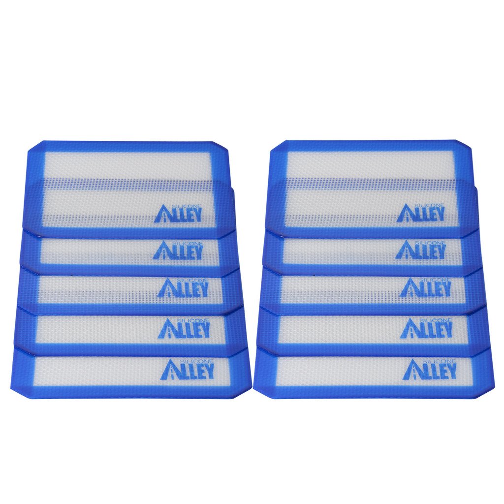 Silicone Alley, 10 Non-stick Silicone Mat Pad, Small Rectangle 5 X 4 Inch, Blue