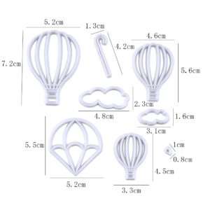 13Pcs/Set Hot Air Balloons & Cloud Fondant Cutter Set, Hot Air Balloons Plastic Cookie Cutter Mold for Baby Shower Cake Topper Decorating Sugar Craft Polymer Clay Cutters