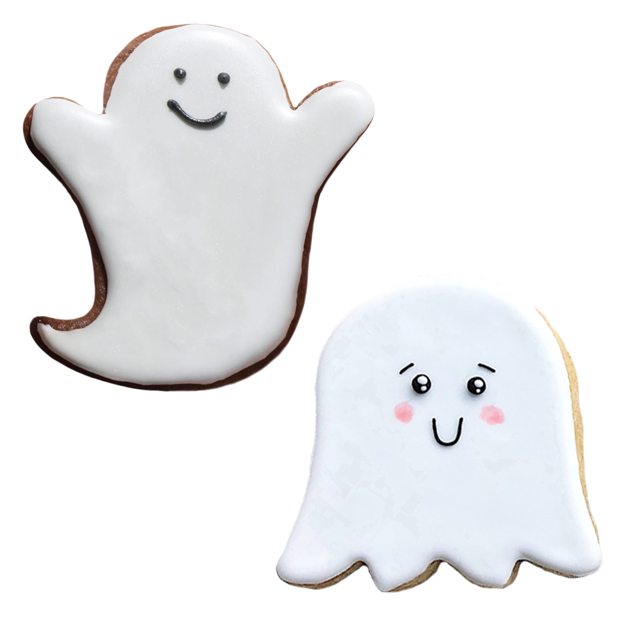 Halloween Ghost Cookie Cutters 2-Pc Set Made in USA by Ann Clark, 3", 3.5"