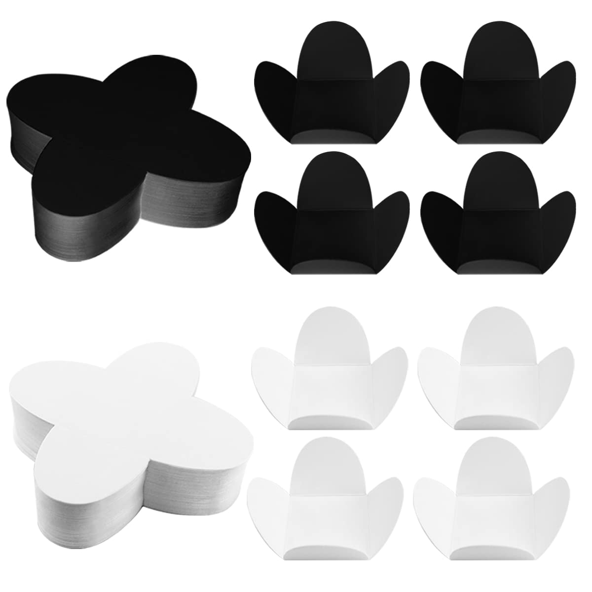 LNQ LUNIQI 200Pcs Truffle Liners Truffle Cups Truffle Wrappers Paper Candy Cups Baking Cups Dessert Cups Cupcake Cups for Bridal Shower Baby Shower Birthday Party Wedding（White&Black）