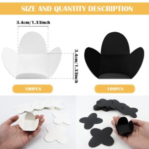 LNQ LUNIQI 200Pcs Truffle Liners Truffle Cups Truffle Wrappers Paper Candy Cups Baking Cups Dessert Cups Cupcake Cups for Bridal Shower Baby Shower Birthday Party Wedding（White&Black）