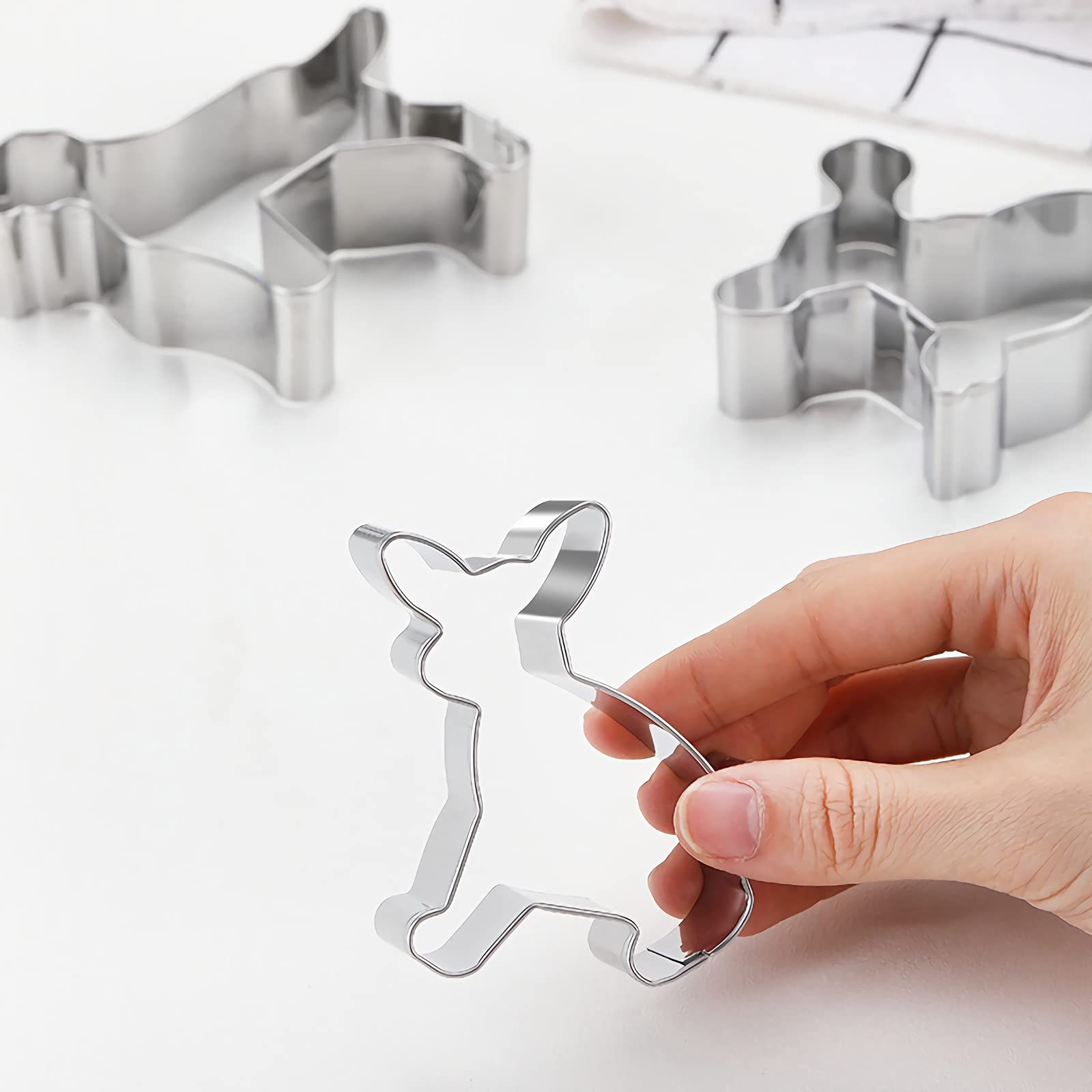 Dog Cookie Cutter for Treats Shapes Baking Set of 6 - Stainless Steel Border Collie, Chihuahua, Labrador, Rochin, Rottweiler, Pleasant Shepherd Shaped Puppy Cartoon Pet Dog Cookie Cutters Molds Stamps