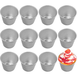 good news 12 pieces pudding molds for baking single muffin tin cupcake tin ramekins cups nonstick souffle darioles mould aluminum,3.15 inch height