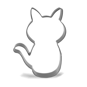 keewah cat cookie cutter - 4.5 x 3.4 inch - stainless steel