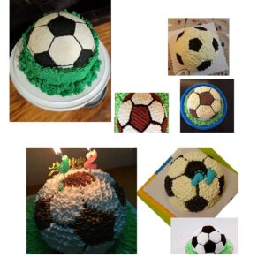 3D Soccer Ball Pan,LQQDD Football Shape Cake Pan and The Easiest Soccer Cookie Ever Cutter Set,Football Cutter Cake Mold for Stadium Player World Cup Master Chart Cake Decoration Gumpaste Fondant Mold
