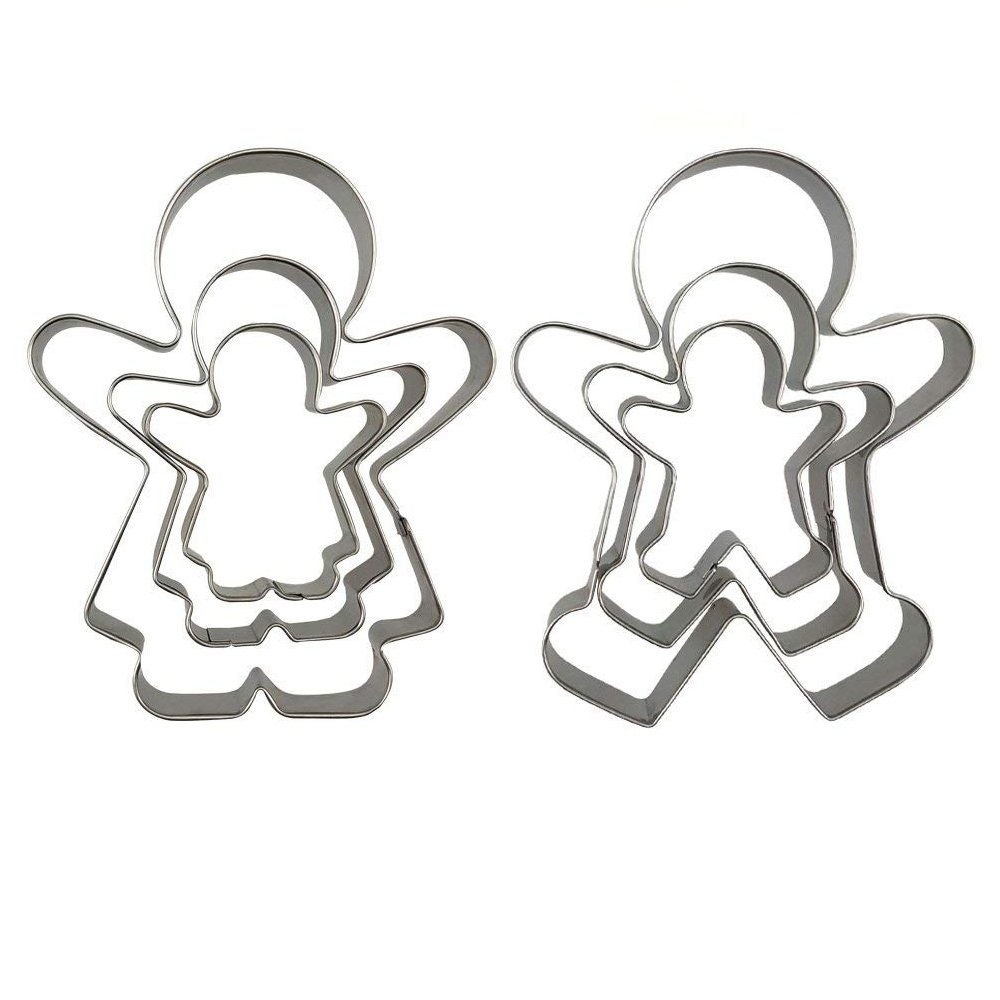 6PCS Cute Funny Gingerbread Boy and Girl Christmas Lebkuchen Cookie Cutter Molds, Like A Family by CSPRING