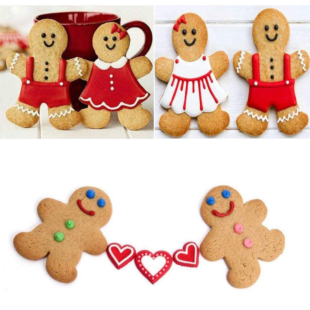 6PCS Cute Funny Gingerbread Boy and Girl Christmas Lebkuchen Cookie Cutter Molds, Like A Family by CSPRING