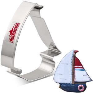 liliao nautical sailboat cookie cutter, 3.7", biscuit bread sandwich cutters, stainless steel