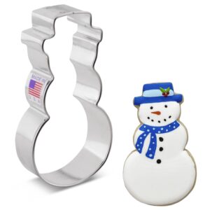 snowman with hat cookie cutter, 4" made in usa by ann clark