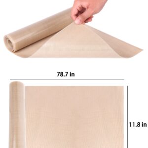 Silicone Baking Mat Roll 12" x 79", Non Stick Baking Sheet Cut to Size Silicone Mat, Reusable Air Fryer Liners, Heat Resistant Mats for Countertop, Oven Liners, Pastry Mat