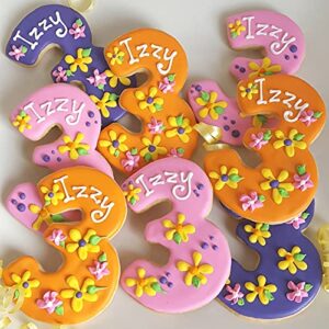 Number Cookie Cutters Set Large 3 Inches - 9 Pieces Stainless Steel Numbers/Numeral/Numeric Shapes Biscuits Sugar Fondant Cake Decorating Tools for Kitchen Baking Halloween Christmas Easter Party